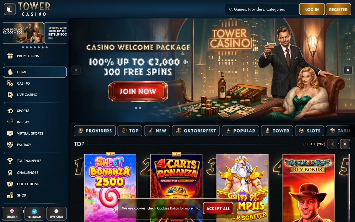 Page d'accueil de Tower Casino